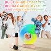 Mini Karaoke Machine for Kids,Portable Bluetooth Speaker with 2 Wireless Microphones and 7 Mode LEDs for Home Party and Outdoor (Pink)