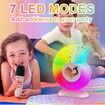 Mini Karaoke Machine for Kids,Portable Bluetooth Speaker with 2 Wireless Microphones and 7 Mode LEDs for Home Party and Outdoor (Pink)