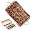 Champagne Gold Brownie Pan with Dividers Non-stick Rectangular Baking Pan with Built-in Slicer Can Make Brownie Bite Cake Fudges and Chocolate