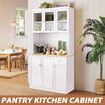 Kitchen Pantry Cupboard Cabinet Buffet Table Sideboard Glass Storage Shelves Drawer Hutch Bar Shelving Dining Room 180cm