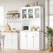 Kitchen Pantry Cupboard Cabinet Buffet Table Sideboard Glass Storage Shelves Drawer Hutch Bar Shelving Dining Room 180cm