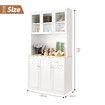 Kitchen Pantry Cupboard Cabinet Buffet Table Sideboard Glass Storage Shelves Drawer Hutch Bar Shelving Dining Room 180cm