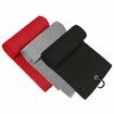 Golf Towel,3 Pack Microfiber Golf Towels (16"x16") for Golf Bags with Clip,Tri-fold Waffle Pattern Golf Towel,Black/Grey/Red