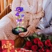 Rose Gifts for Mom from Daughter, Mom Gifts for Her, Colorful Red Light Up Rose in A Glass Dome with Colorful Light,Graduation Gifts for Girl Anniversary Purple