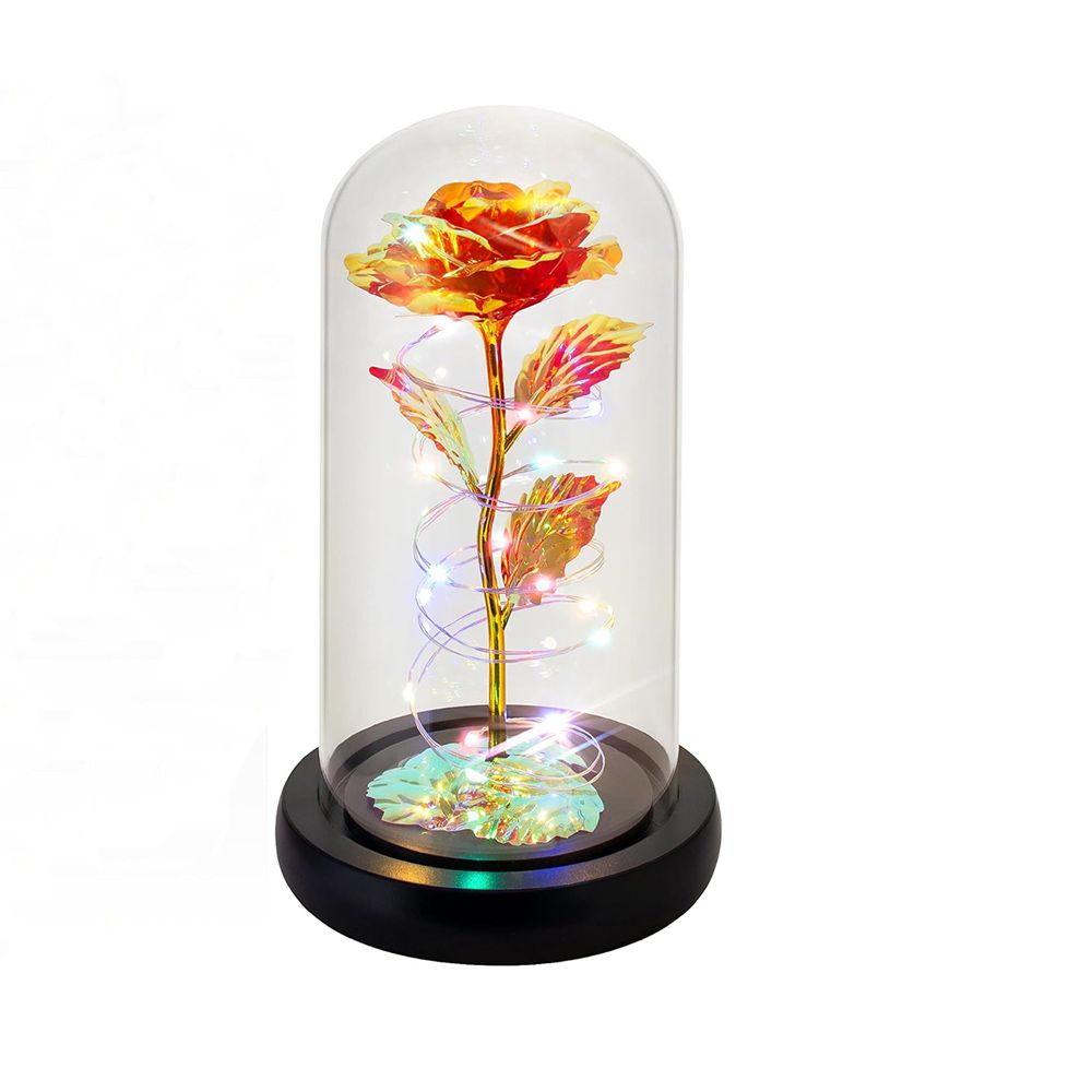 Rose Gifts for Mom from Daughter, Mom Gifts for Her, Colorful Red Light Up Rose in A Glass Dome with Colorful Light,Graduation Gifts for Girl Anniversary Red