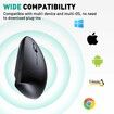 Bluetooth and 2.4G (2-in-1) Rechargeable Wireless Mouse,Ergonomic Vertical Design,1000/1200/1600 DPI,6 Silent Buttons,for Laptop,Computer,PC,MacBook,Chromebook Black