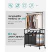 SONGMICS 4-Bag Laundry Sorter Rolling Cart with Hanging Bar Heavy-Duty Wheels Black