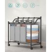 SONGMICS Laundry Basket with 4 Removable Laundry Bin on Wheels Gray