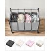 SONGMICS Laundry Basket with 4 Removable Laundry Bin on Wheels Gray