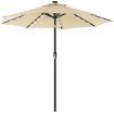 SONGMICS 3m Solar Lighted Outdoor Patio Umbrella Cream