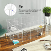 SONGMICS Metal Wire Two-Story Pet Playpen with Zip Ties White