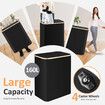 160L Laundry Basket Hamper Large Foldable Washing Bag Clothes Storage Bin Toys Organizer Sorter 2 Sections with Lids Wheels