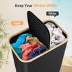 160L Laundry Basket Hamper Large Foldable Washing Bag Clothes Storage Bin Toys Organizer Sorter 2 Sections with Lids Wheels