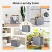 Collapsible Laundry Basket Large Washing Clothes Carrier Hamper Bathroom Organizer Foldable Toys Storage Bin with Handles 45L