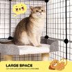 4 Tier Cat Enclosure Cage House XL DIY Metal Rabbit Hutch Ferret Bunny Crate Kitten Fence Kennel Playpen 3 Platforms 3 Ramps