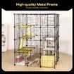 4 Tier Cat Enclosure Cage House XL DIY Metal Rabbit Hutch Ferret Bunny Crate Kitten Fence Kennel Playpen 3 Platforms 3 Ramps