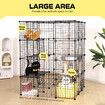 4 Tier Cat Enclosure Cage House XL DIY Metal Rabbit Hutch Ferret Bunny Crate Kitten Fence Kennel Playpen 3 Platforms 3 Ramps