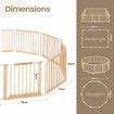 Kidbot Baby Playpen 10 Panel Wooden Safety Gate Kids Pet Dog Activity Centre Fence Play Yard Pen Travel Foldable Guard