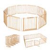 Kidbot Baby Playpen 10 Panel Wooden Safety Gate Kids Pet Dog Activity Centre Fence Play Yard Pen Travel Foldable Guard