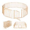 Kidbot Baby Playpen 10 Panel Wooden Safety Gate Kids Pet Dog Activity Centre Fence Play Yard Pen Travel Foldable Guard