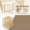 Kidbot Baby Playpen Gate 8 Panel Kids Pet Dog Wooden Safety Fence Activity Centre Play Yard Pen Foldable Travel Guard