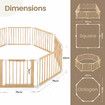 Kidbot Baby Playpen Gate 8 Panel Kids Pet Dog Wooden Safety Fence Activity Centre Play Yard Pen Foldable Travel Guard