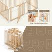 Kidbot Baby Playpen 6 Panel Kids Wooden Safety Gate Pet Dog Fence Activity Centre Play Pen Yard Foldable Travel Guard