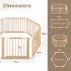 Kidbot Baby Playpen 6 Panel Kids Wooden Safety Gate Pet Dog Fence Activity Centre Play Pen Yard Foldable Travel Guard