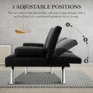 Sofa Bed Couch Lounge Futon Mattress 3 Seater Leather Recliner with Cup Holders Armchair Daybed Folding Guest Beds Black