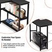 L Shape Computer Desk Black PC Gaming Writing Study Corner Table Home Office Workstation Reversible Storage Shelf 120cm