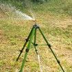 Impact Sprinkler on Tripod Base,Heavy Duty Brass Sprinklers,0-360 Degree Large Area Coverage,3/4 Inch Connector Extension Legs Flip Locks with Brass Sprinkler Head