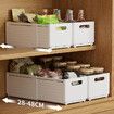 2PCS Large Black Retractable Simple Assembled Clothes Kitchen Beverage Sundries Multi-Purpose Collapsible Organizer Drawer Storage Box Bin