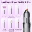 Electric Nail Drill Machine Professional,Cordless Electric Nail File,Manicure and Pedicure Kit for Grinding Polishing Trimming (Grey)