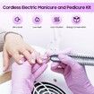 Electric Nail Drill Machine Professional,Cordless Electric Nail File,Manicure and Pedicure Kit for Grinding Polishing Trimming (Grey)
