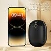 2 In 1 Portable Hand Warmer Rechargeable Pocket Heater with Digital Display for Camping Hunting Mans Woman Winter Gifts,Black