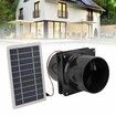 Solar Powered Exhaust Fan for Round Pipe, 10W 12V Solar Panel Ventilation Fan Kit for Outside, Greenhouse, Attics, Chicken Coop, Garage, Basement