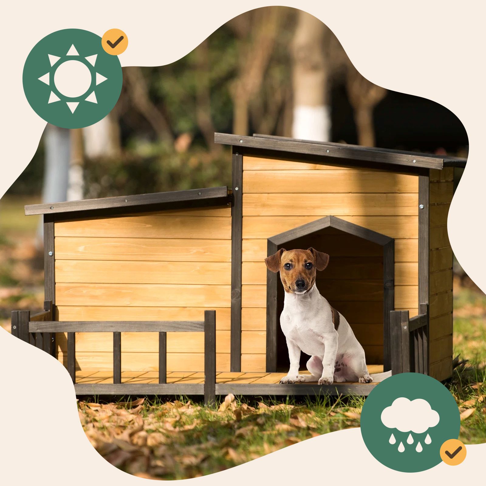 XXL Dog House Kennel Outdoor Raised Pet Enclosure Crate Indoor Exterior Home Furniture with Openable Roofs