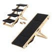 2in1 Pet Stairs Ramp Staircase Foldable 4 Steps Dog Wooden Ladder for Bed Car Couch with Non Slip Carpet