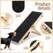 2in1 Pet Stairs Ramp Staircase Foldable 4 Steps Dog Wooden Ladder for Bed Car Couch with Non Slip Carpet