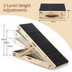 2in1 Pet Stairs Ramp Staircase Foldable 4 Steps Dog Wooden Ladder for Bed Car Couch with Non Slip Carpet