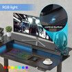 LED Gaming Standing Desk Sit Stand Up Table Electric Motorised Height Adjustable Carbon Fiber RGB Light Monitor Shelf Drawer