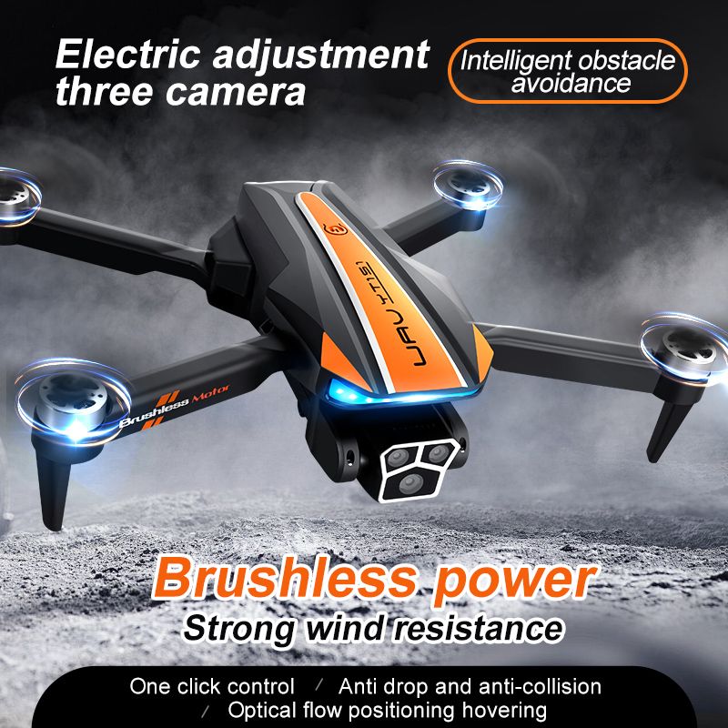 4K Three Camera Drone Brushless Four Axis Aircraft Electric Adjustment FPV With Optical Flow Obstacle Avoidance Drone