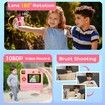 1080P Instant Print Camera for Kids,HD Digital Video Cameras with 3 Print Paper & 32G Card Gifts for Girls Boys Age 3-12 (Pink)