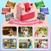 1080P Instant Print Camera for Kids,HD Digital Video Cameras with 3 Print Paper & 32G Card Gifts for Girls Boys Age 3-12 (Pink)