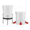 Chicken Bird Feeder Waterer Automatic Water Food Dispenser Auto Chook Hen Chick Poultry Drinker Cup PVC Feeding Port 20L