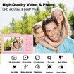 Digital Camera 4K 48MP FHD Kids Point Shoot 16X Zoom 32G Card Anti Shake Compact small Birthday Gift Teens Beginners Pink