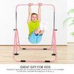 Kids Gymnastics Bar Training Climbing Frame Playground Workout Horizontal Expandable Monkey Kip for Home Pink