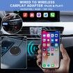 2 in 1 Wireless Carplay Adapter for iOS&Android Auto,Wired to Wireless Carplay,Plug & Play  for OEM Wired Carplay,Online Update