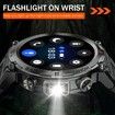 1.45" Smart Watch for Men with LED Flashlight 3ATM Waterproof Smart Watch with 100+ Sports Modes Fitness Tracker for iOS Android(Black)