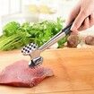 Heavy Duty Double Sided Meat Tenderizer Rust Proof Zinc Alloy Kitchen Hammer Ergonomic Rubber Handle Tenderizing Steak Beef Chicken Pork Kitchen Tools